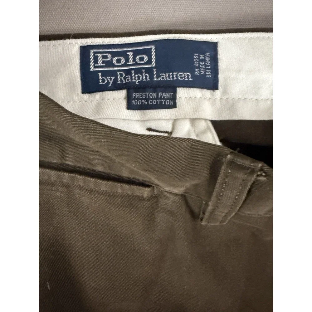 Polo Ralph Lauren Men's Classic Cotton Twill Chino Flat Front Pants 38x32 Brown